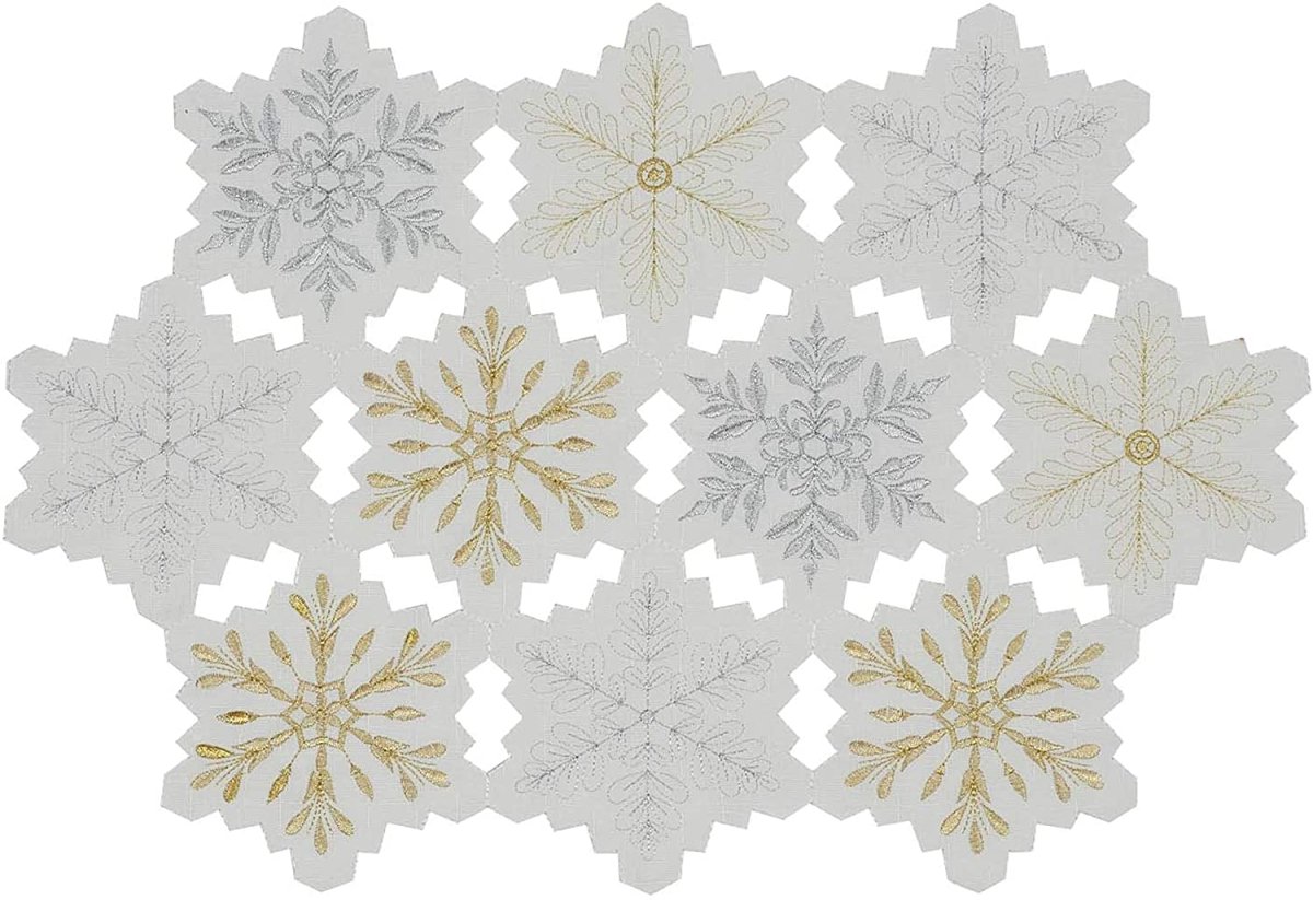 Christmas Holiday Embroidered Placemats 13x19" Set of 4 - Anna's Linens