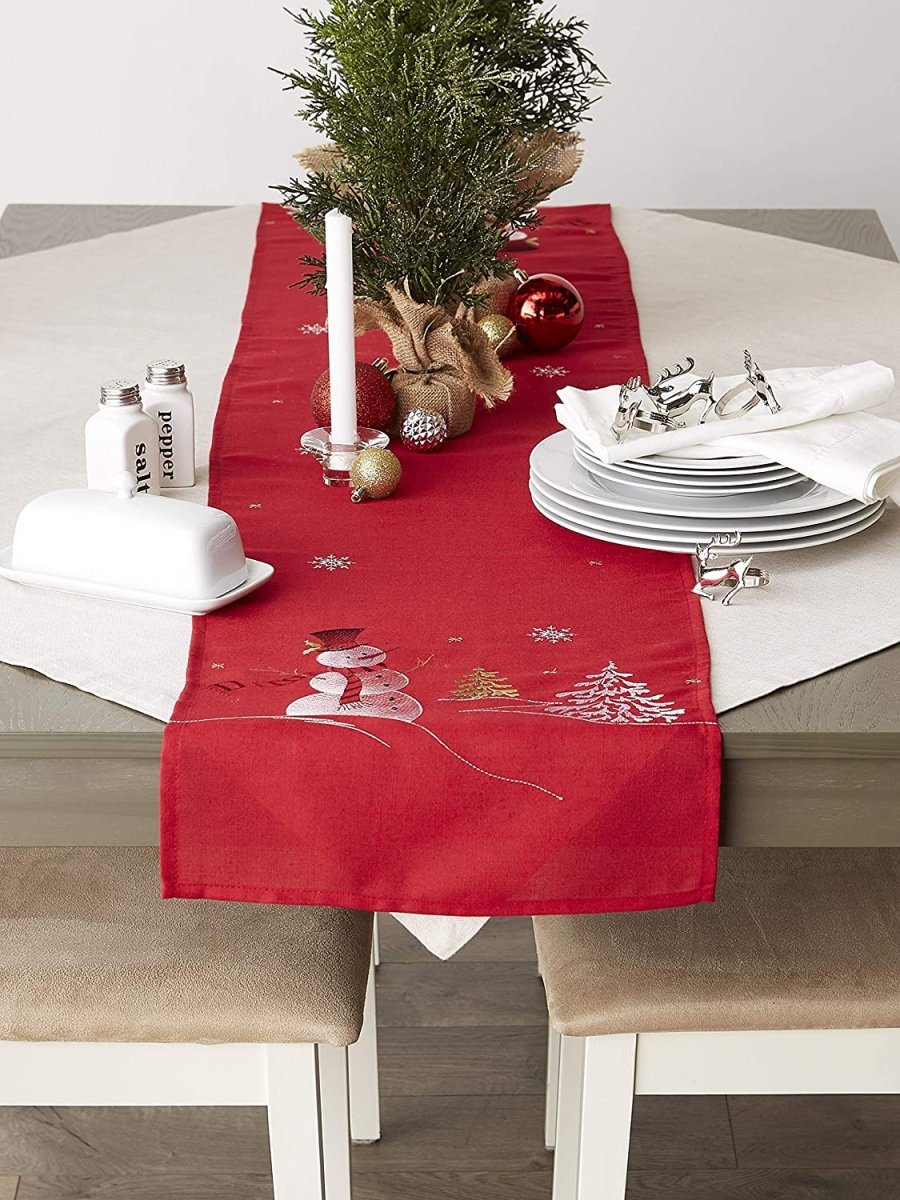 Christmas Holiday Embroidered Placemats 13x19" Set of 4 - Anna's Linens