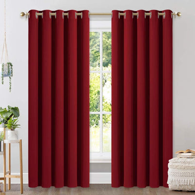 Set of 2 Blackout Window Curtain Treatment Thermal Insulated Drapery Panels - Anna's Linens Store