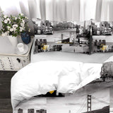 Duvet Cover Set Soft London Themed Comforter Cover Set 3 Pieces - Anna's Linens Store