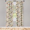 Leopard Texture Illustration Exotic Fauna Inspired Pattern Lightweight Decorative Panels Window Curtains Set of 2 Rod Pocket - Anna's Linens Store