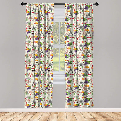 Leopard Texture Illustration Exotic Fauna Inspired Pattern Lightweight Decorative Panels Window Curtains Set of 2 Rod Pocket - Anna's Linens Store