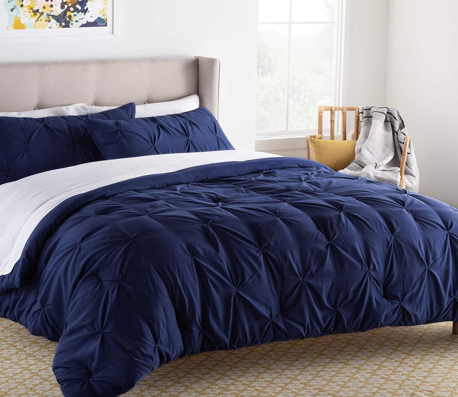 Navy Pinch Pleat