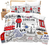 Duvet Cover Set Soft London Themed Comforter Cover Set 3 Pieces - Anna's Linens Store