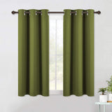 Set of 2 Blackout Window Curtains and Drapes for Kitchen Window Treatment Thermal Insulated Solid Grommet Blackout Drapery Panels