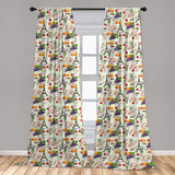 Leopard Print Window Curtains Leopard Texture Illustration Exotic Fauna Inspired Pattern Lightweight Decorative Panels Set of 2 with Rod Pocket 56" x 95" - Anna's Linens Store