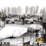 Duvet Cover Set Soft London Themed Comforter Cover Set 3 Pieces - Anna's Linens Store