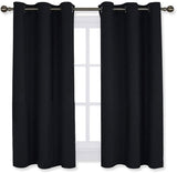 Set of 2 Blackout Window Curtains and Drapes for Kitchen Window Treatment Thermal Insulated Solid Grommet Blackout Drapery Panels