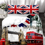 Duvet Cover Set Soft London Themed Comforter Cover Set 3 Pieces - Anna's Linens Store