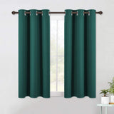 Set of 2 Blackout Window Curtains and Drapes for Kitchen Window Treatment Thermal Insulated Solid Grommet Blackout Drapery Panels