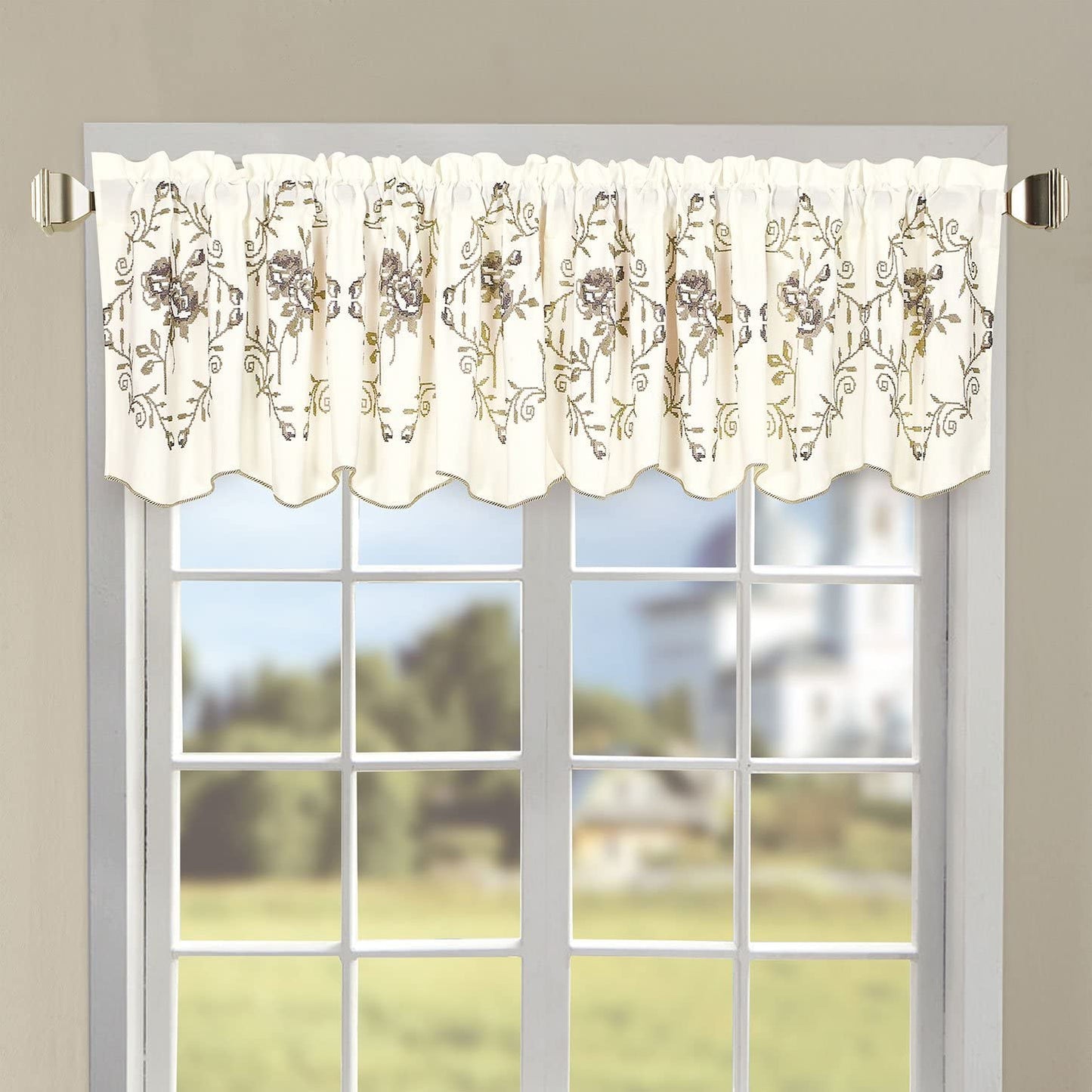 Classic Embroidery Valance 60" x 19" - Anna's Linens Store
