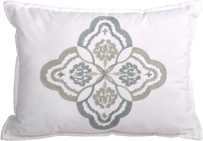 5 Piece Teal Aqua Printed Bed Cover Quilt Blanket Cotton Polyester Filled Embroidery Pillow Set - Anna's Linens Store