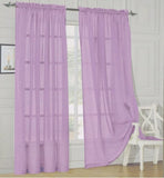 Window Curtains 2-Piece Sheer Panel with 2 inch Rod Pocket - Anna's Linens Store