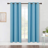 Set of 2 Blackout Window Curtains and Drapes for Kitchen Window Treatment Thermal Insulated Solid Grommet Blackout Drapery Panels