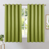 Set of 2 Blackout Window Curtains and Drapes for Kitchen Window Treatment Thermal Insulated Solid Grommet Blackout Drapery Panels
