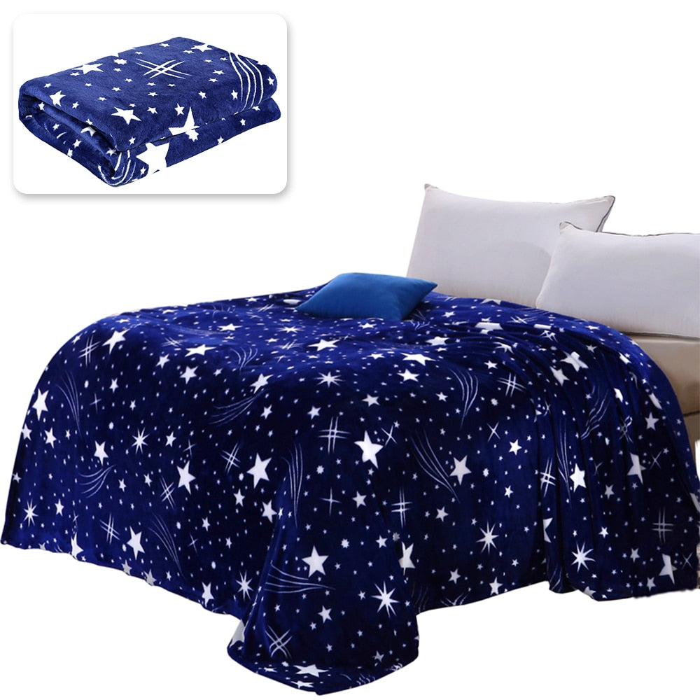 High Quality Blanket Super Soft Warm Solid Warm Micro Plush Fleece Star Blanket Throw Rug Sofa Bedding - Anna's Linens Store