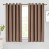 Set of 2 Blackout Window Curtains and Drapes for Kitchen Window Treatment Thermal Insulated Solid Grommet Blackout Drapery Panels