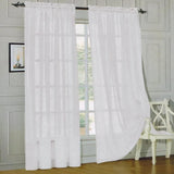 Window Curtains 2-Piece Sheer Panel with 2 inch Rod Pocket - Anna's Linens Store