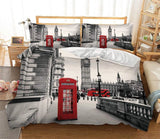 Duvet Cover Set Soft London Themed Comforter Cover Set 3 Pieces - Anna's Linens Store