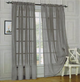 Window Curtains 2-Piece Sheer Panel with 2 inch Rod Pocket - Anna's Linens Store