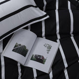 Monochromatic Stripes Duvet Bedding Set King Size - Anna's Linens Store