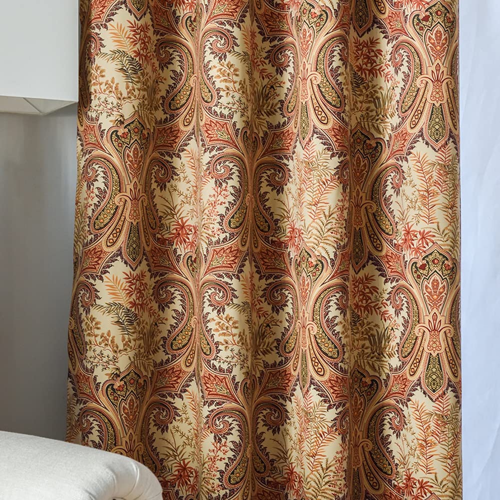 Floral Design Window Drapes Grommet Room Darkening Blackout Curtains - Anna's Linens