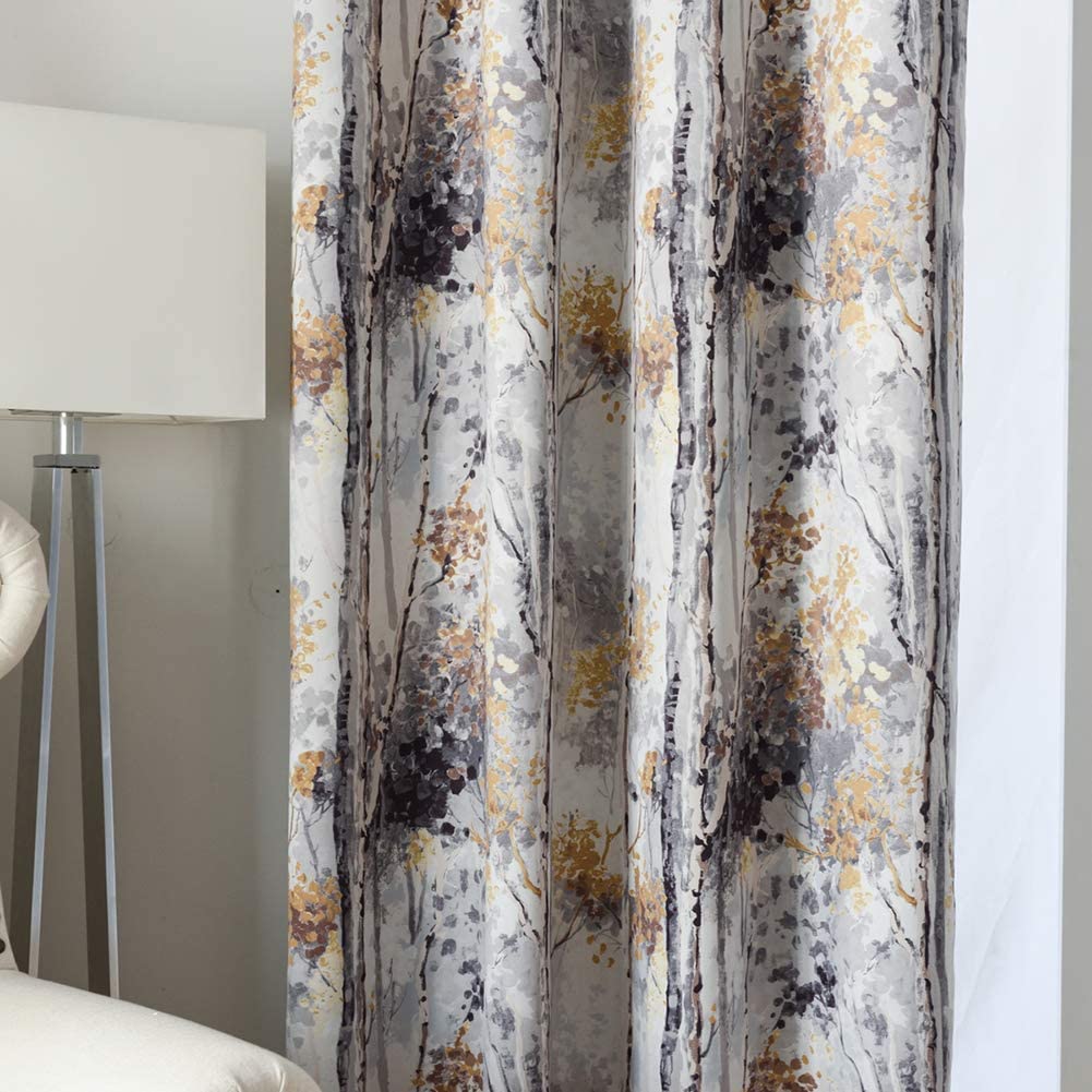 Floral Design Window Drapes Grommet Room Darkening Blackout Curtains - Anna's Linens
