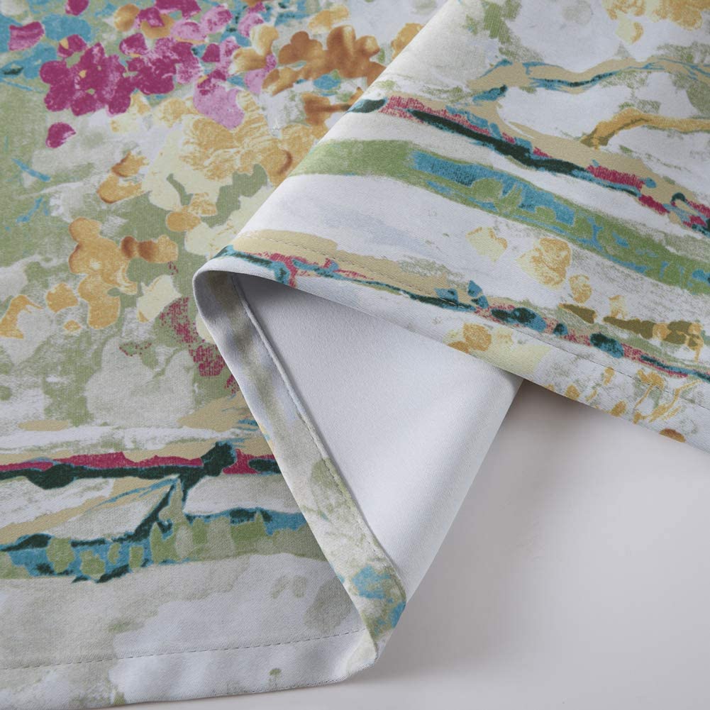 Floral Design Window Drapes Grommet Room Darkening Blackout Curtains - Anna's Linens