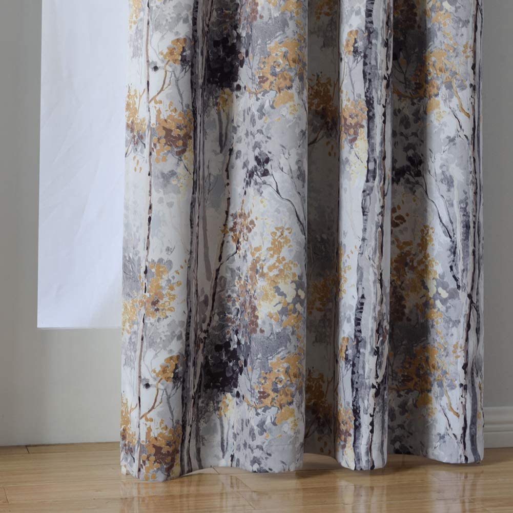 Floral Design Window Drapes Grommet Room Darkening Blackout Curtains - Anna's Linens