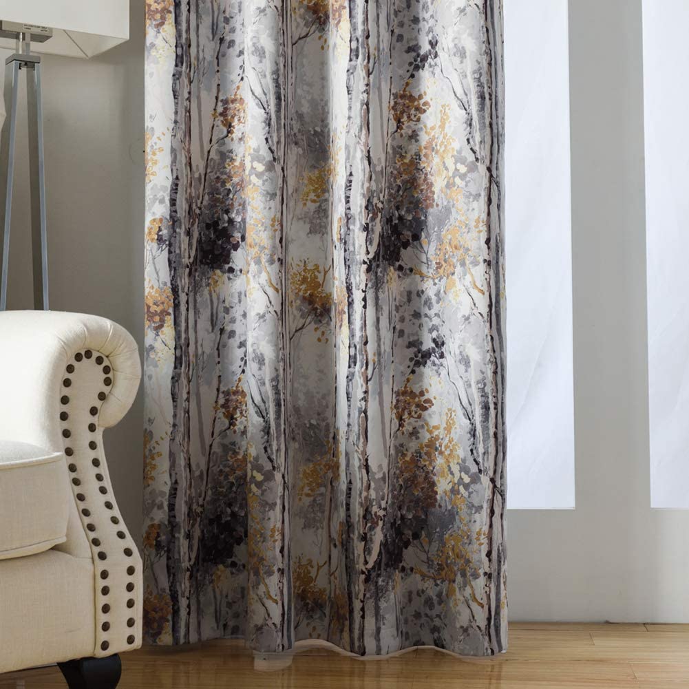 Floral Design Window Drapes Grommet Room Darkening Blackout Curtains - Anna's Linens