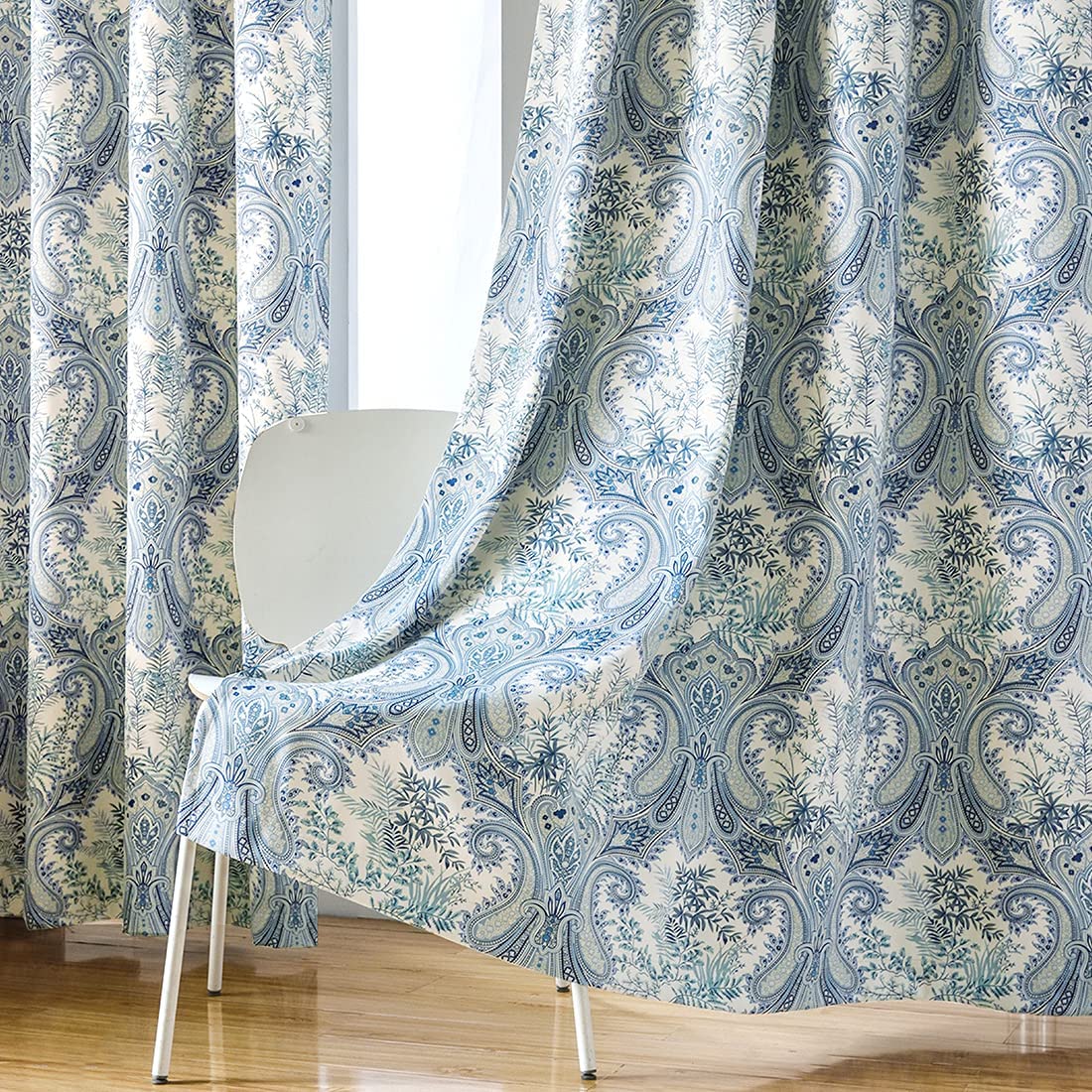 Floral Design Window Drapes Grommet Room Darkening Blackout Curtains - Anna's Linens