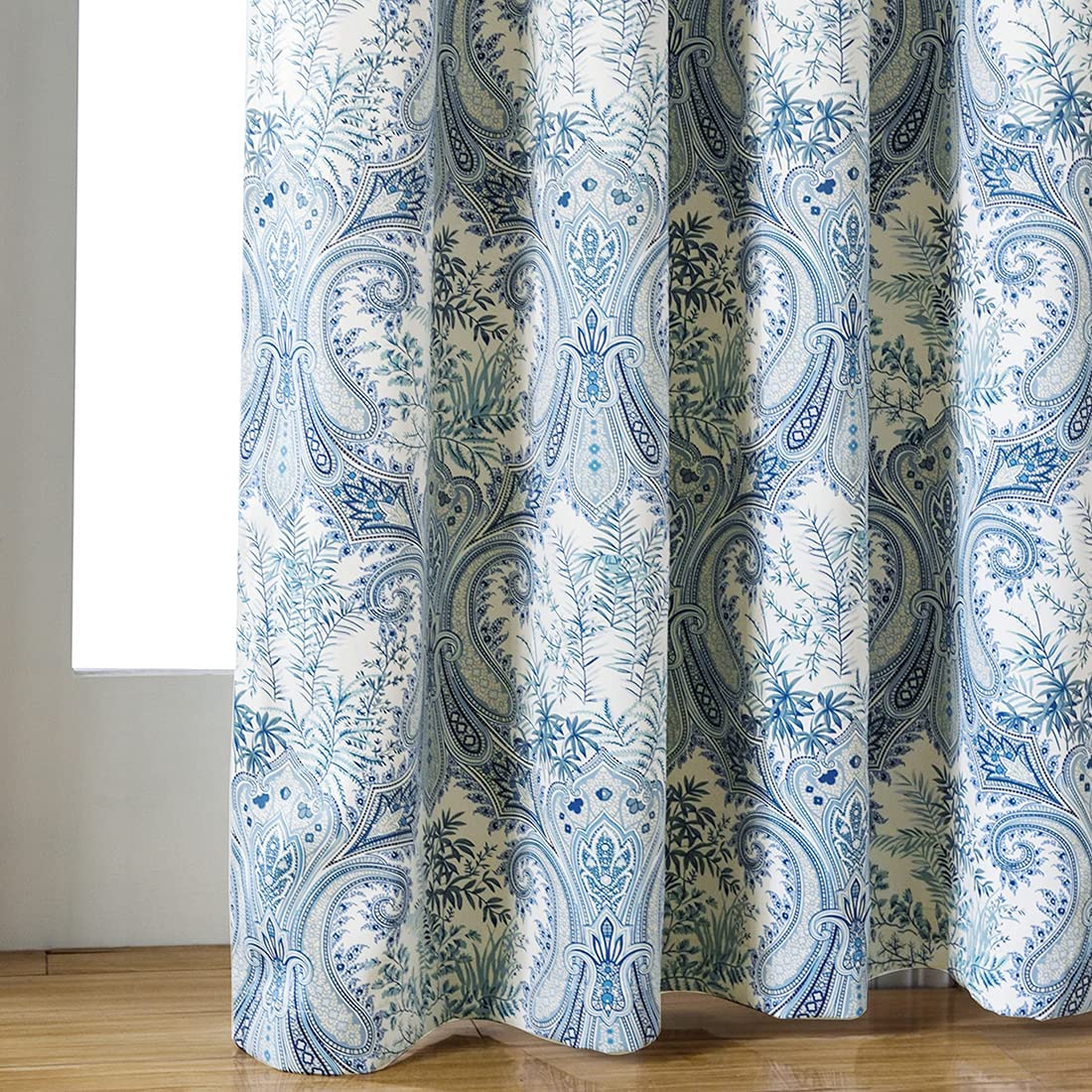 Floral Design Window Drapes Grommet Room Darkening Blackout Curtains - Anna's Linens