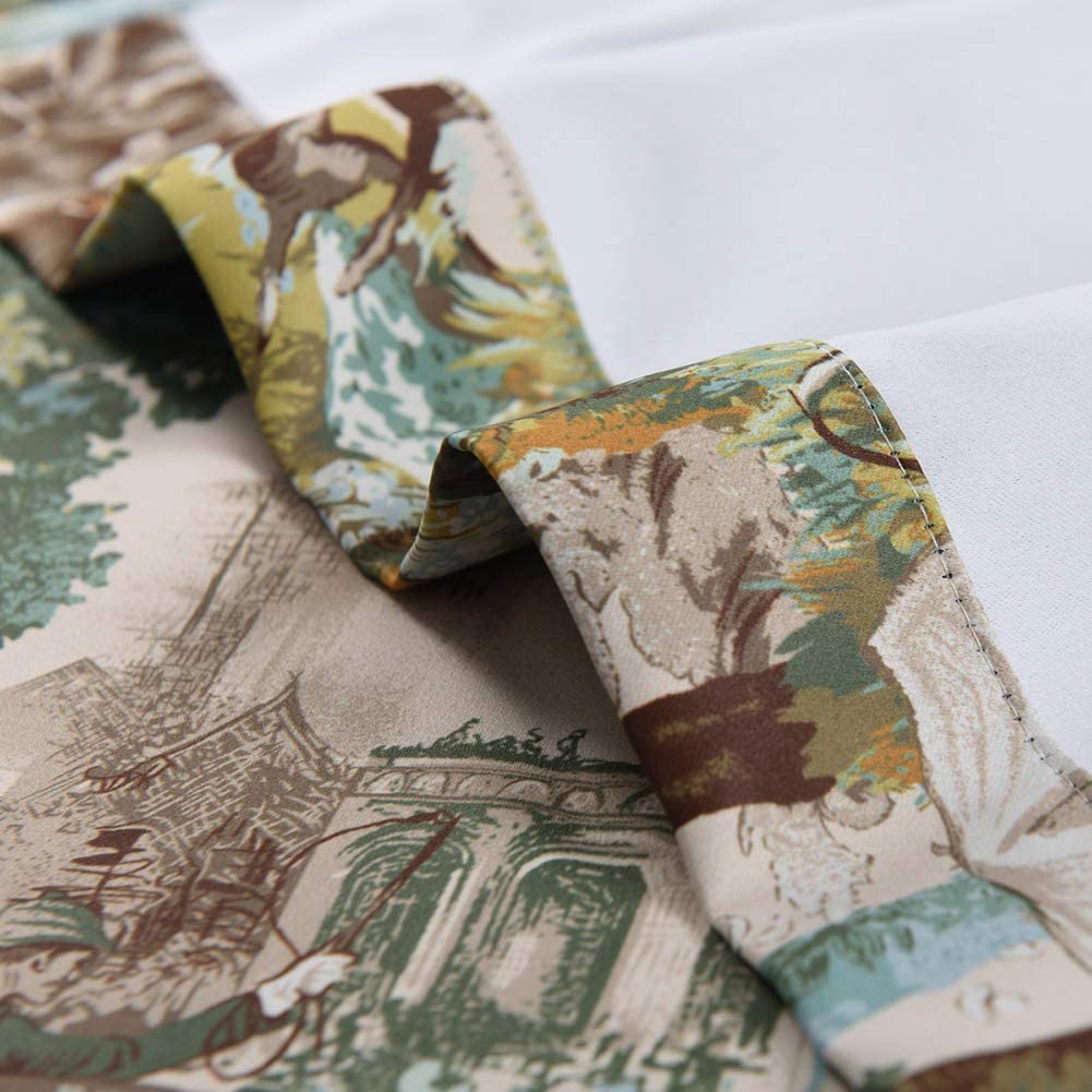 Floral Design Window Drapes Grommet Room Darkening Blackout Curtains - Anna's Linens