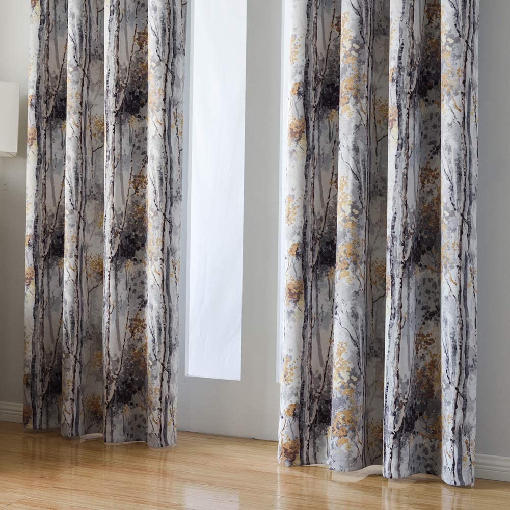 Floral Design Window Drapes Grommet Room Darkening Blackout Curtains - Anna's Linens