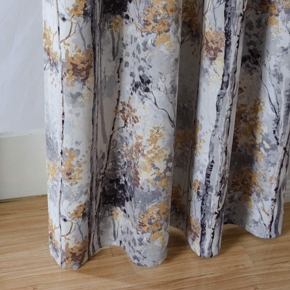 Floral Design Window Drapes Grommet Room Darkening Blackout Curtains - Anna's Linens
