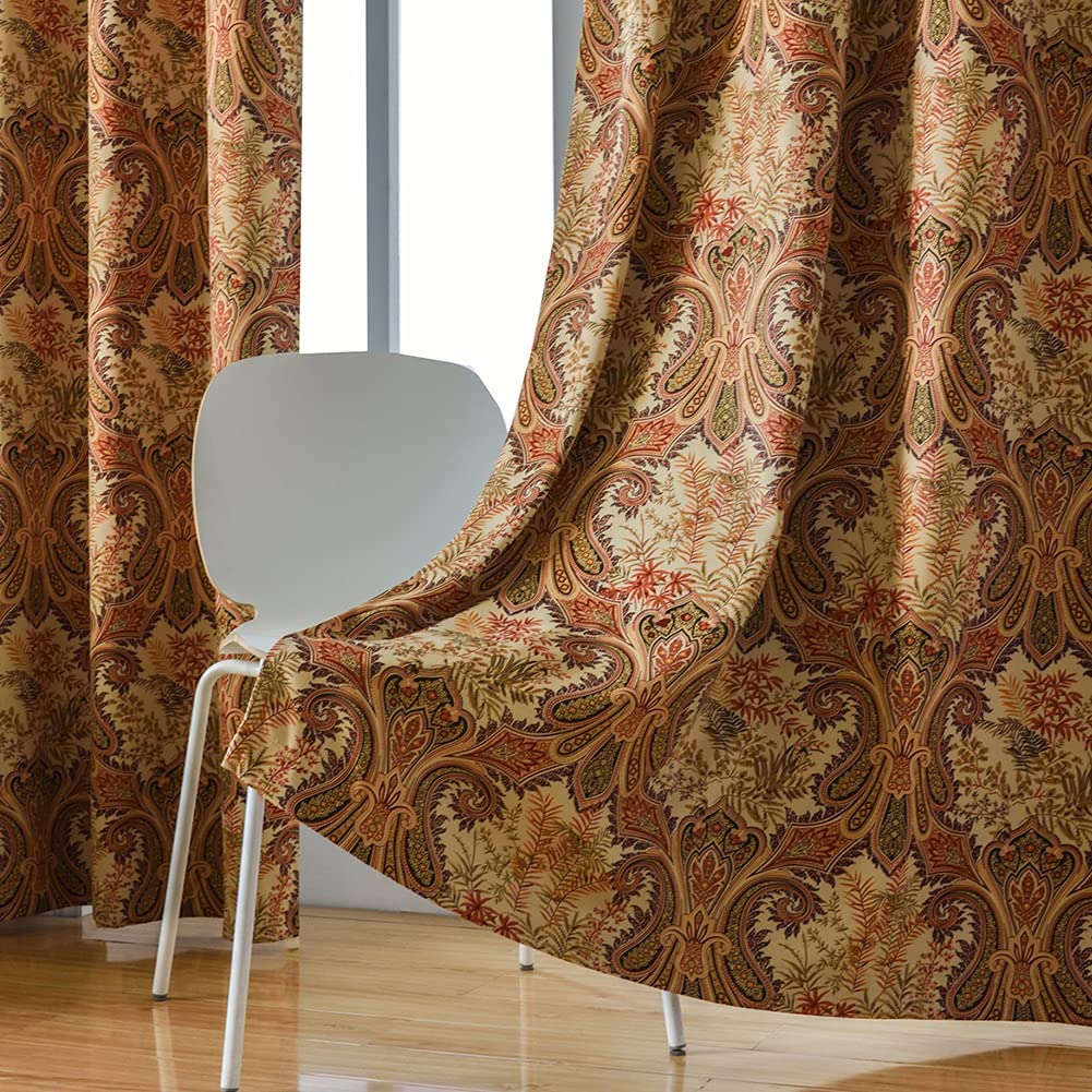 Floral Design Window Drapes Grommet Room Darkening Blackout Curtains - Anna's Linens