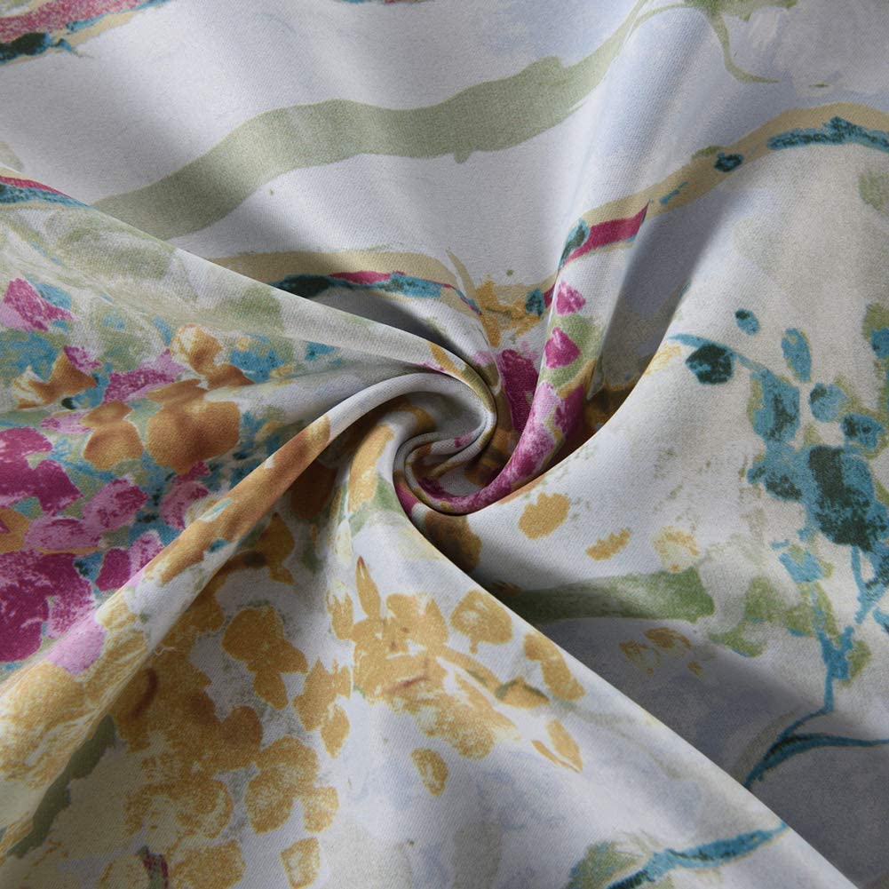 Floral Design Window Drapes Grommet Room Darkening Blackout Curtains - Anna's Linens