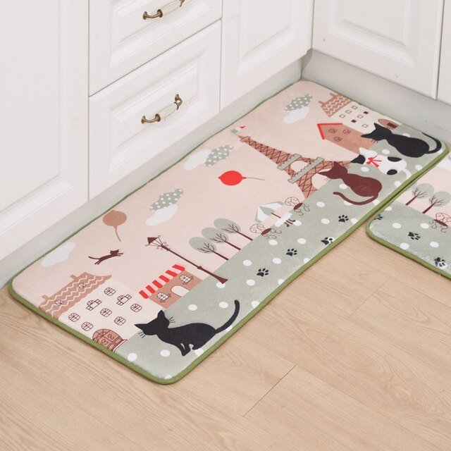 Home Entrance Flannel Doormat Modern Kitchen Mat Bath Carpet Floor Mat - Anna's Linens