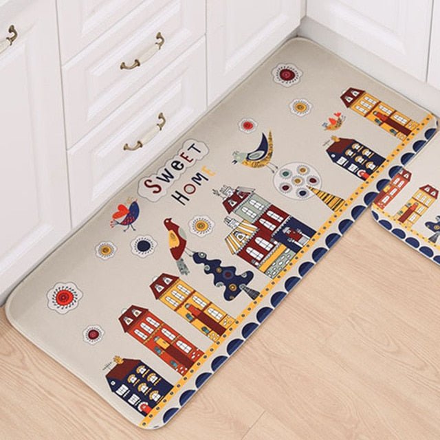 Home Entrance Flannel Doormat Modern Kitchen Mat Bath Carpet Floor Mat - Anna's Linens