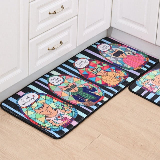 Home Entrance Flannel Doormat Modern Kitchen Mat Bath Carpet Floor Mat - Anna's Linens