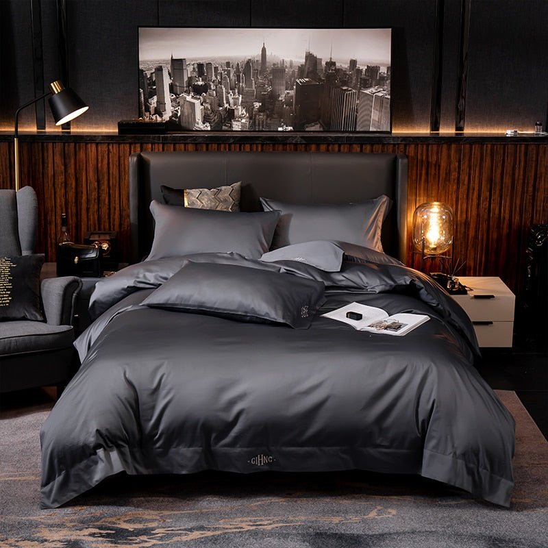 Hotel Quality Silky Soft Egyptian Cotton 4 Pcs Duver Cover Bedding set - Anna's Linens