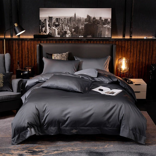 Hotel Quality Silky Soft Egyptian Cotton 4 Pcs Duver Cover Bedding set - Anna's Linens