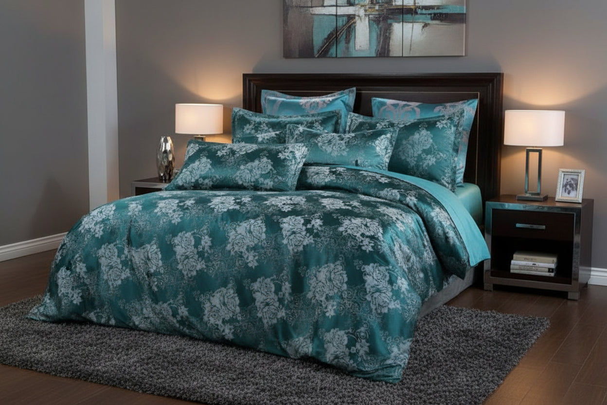 Jacquard Satin Duvet Cover Bedding Set - Anna's Linens