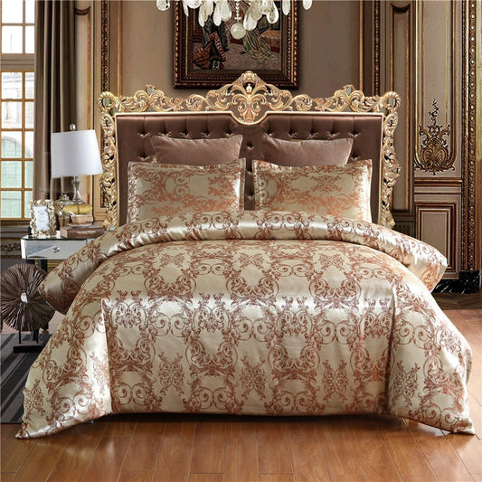 Jacquard Satin Duvet Cover Bedding Set - Anna's Linens