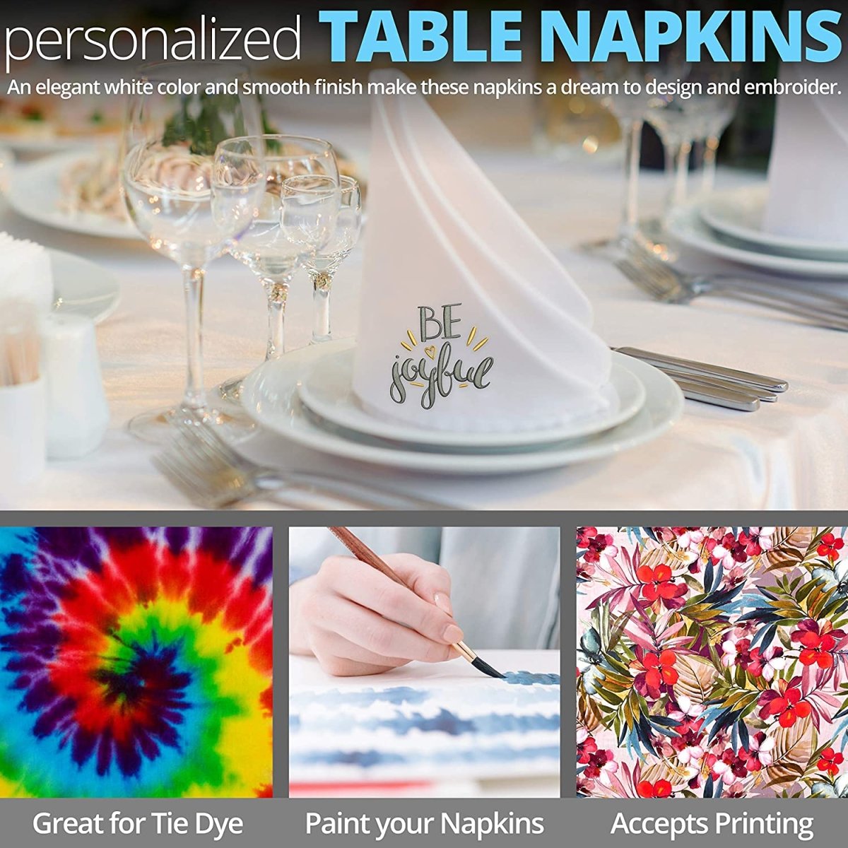 Kitchen Cotton Dinner Napkins Cloth Oversized Bulk Linens Set of 12 - Anna's Linens