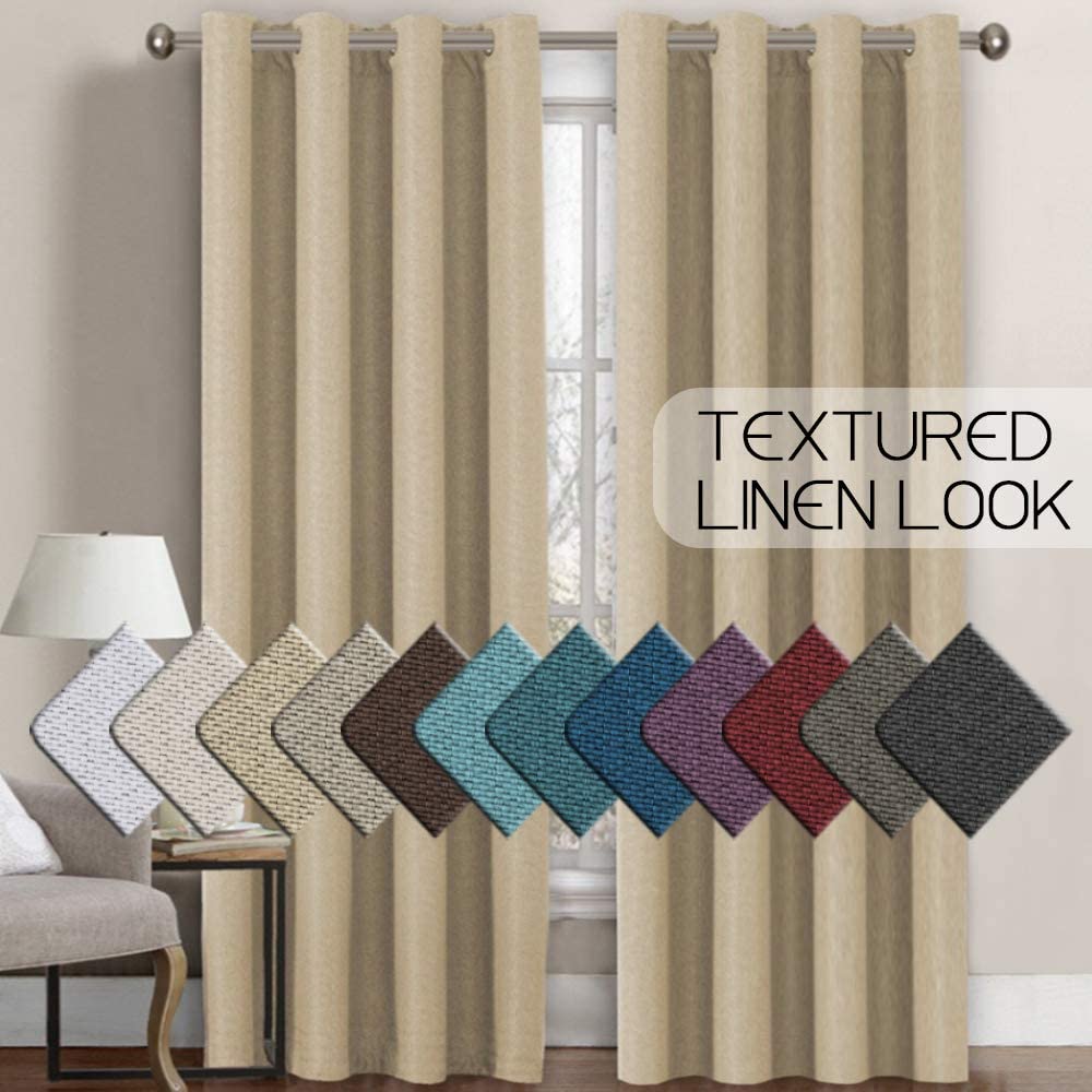 Linen Room Darkening Light Blocking Thermal Insulated Heavy Weight Textured Rich Curtain Panel - Anna's Linens