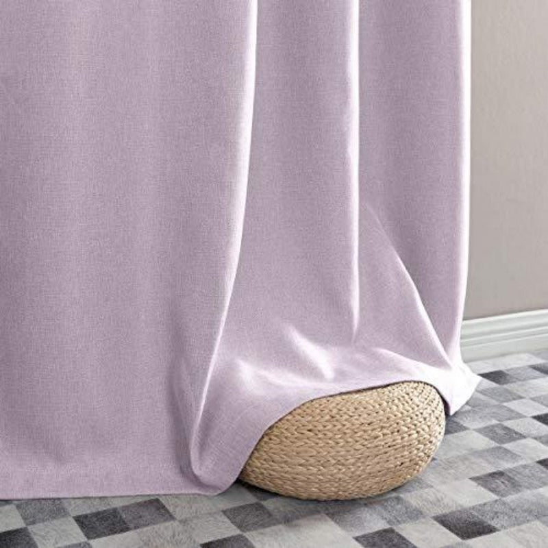Linen Texture Curtains Light Reducing Grommet Top Drapes Window 2 Panels - Anna's Linens