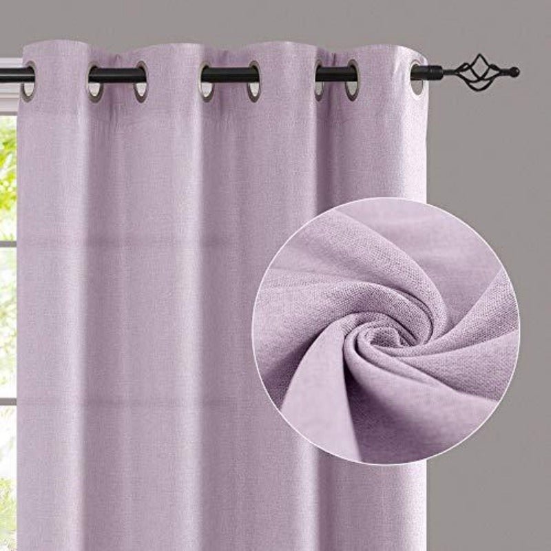 Linen Texture Curtains Light Reducing Grommet Top Drapes Window 2 Panels - Anna's Linens