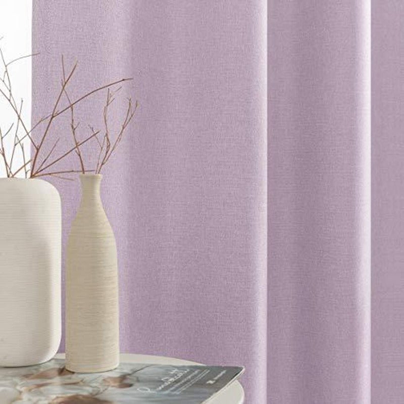 Linen Texture Curtains Light Reducing Grommet Top Drapes Window 2 Panels - Anna's Linens