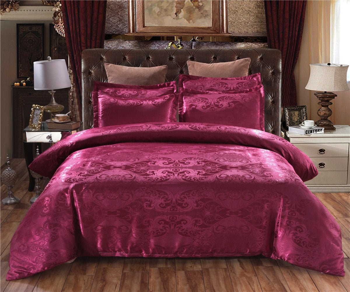 Luxury Bedding Satin Jacquard 3pcs Duvet Cover Set - Anna's Linens